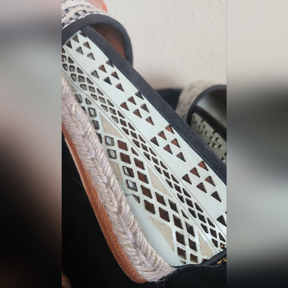 COBRA SOCIETY Molly Flat Espadrille Charcoal Aqua SZ 37/US 6.5 - Picture 6 of 11